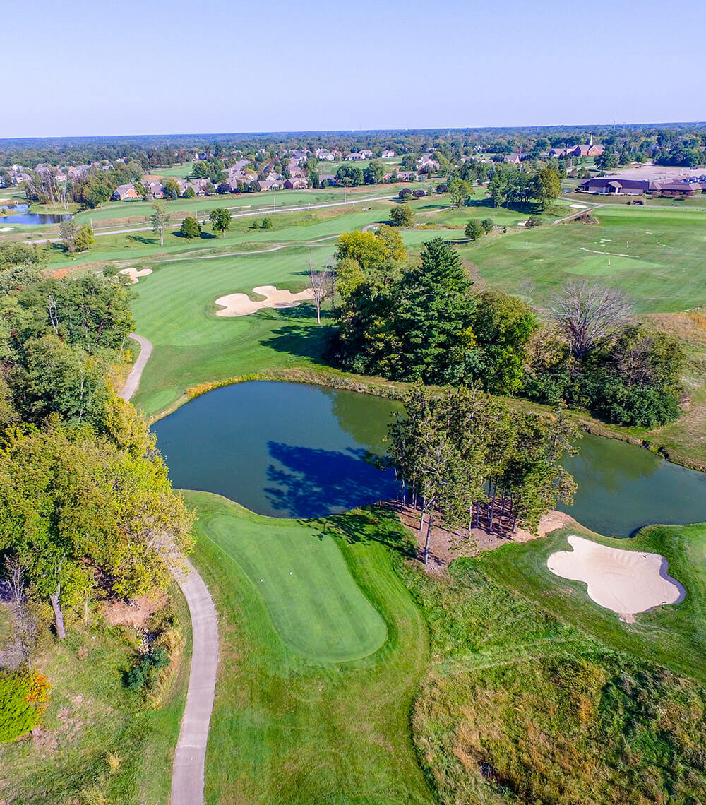 aerial view of golf course