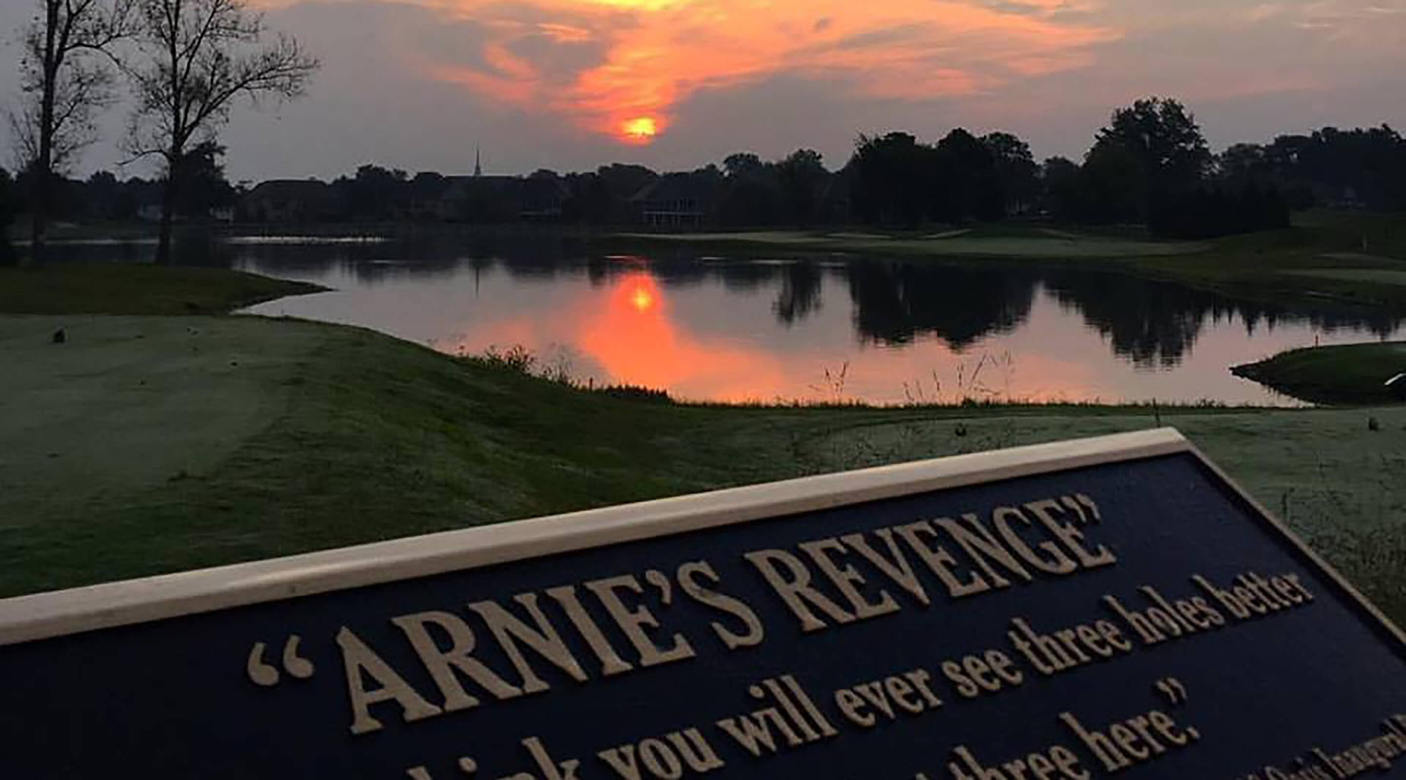 Sunset over the water